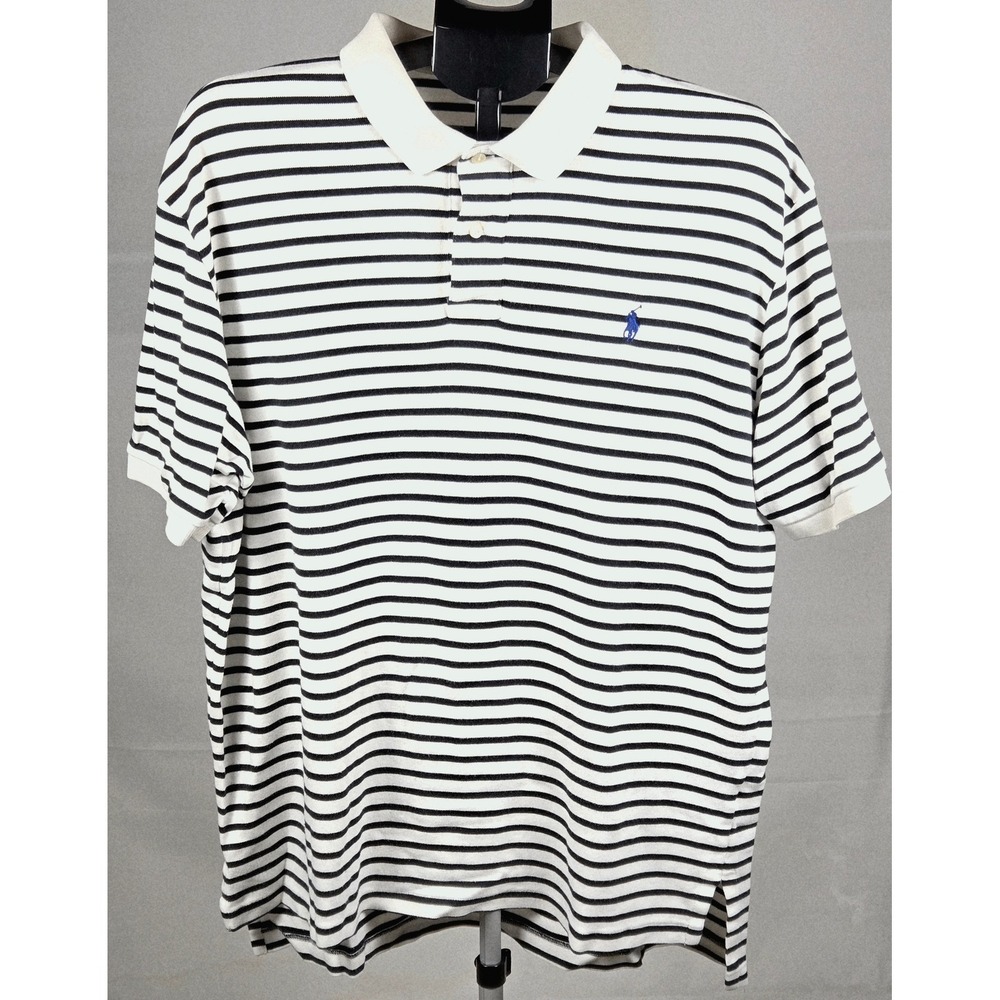 Vintage Polo Ralph Lauren Men's XL‎ 100% Cotton Striped Polo Preppy Coastal